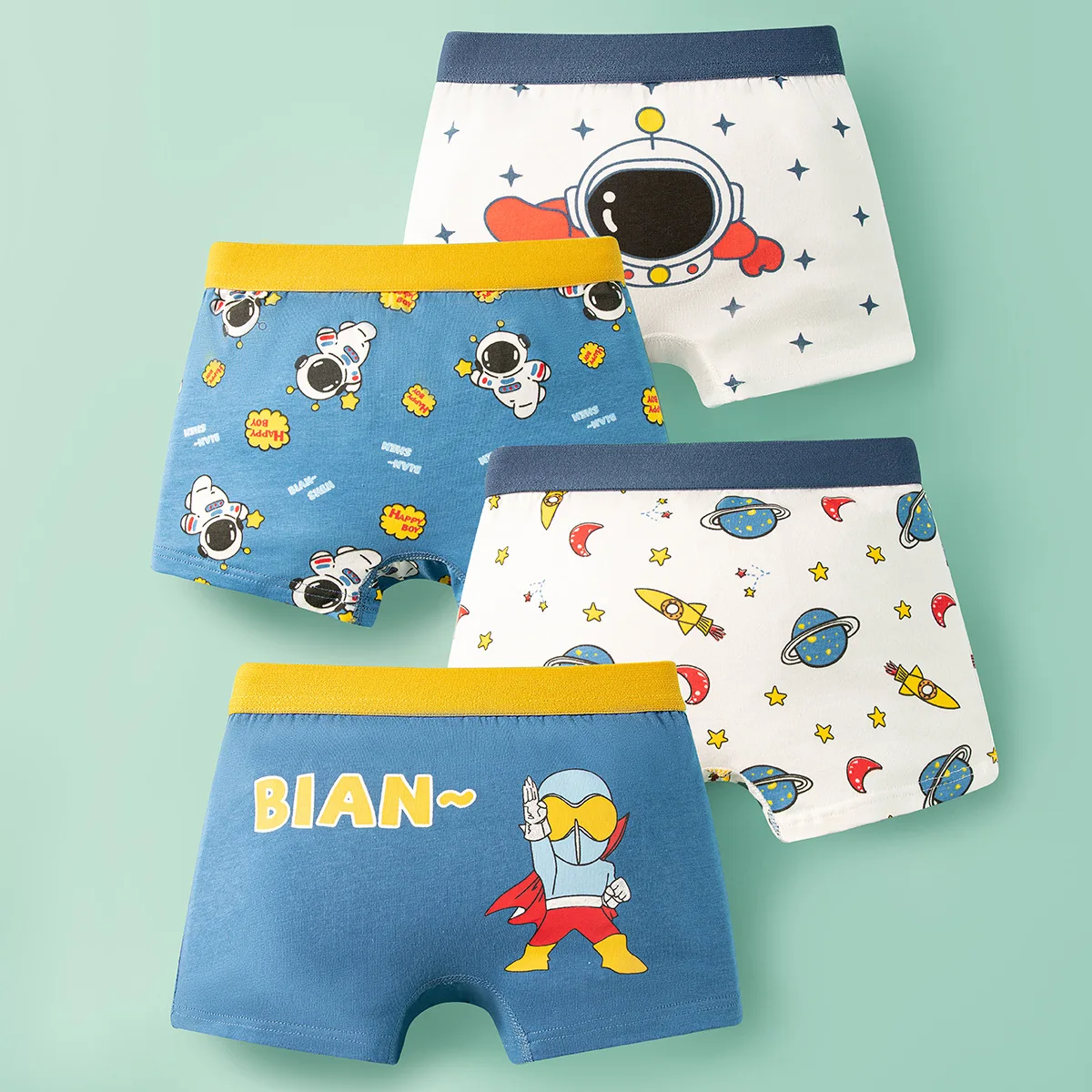 Boy Pure Cotton Boxers Kids Colorful Underwear Cute Design Baby Boy Underpants Size M-3XL For Weight 10-45kgs Boy thumbnail 5