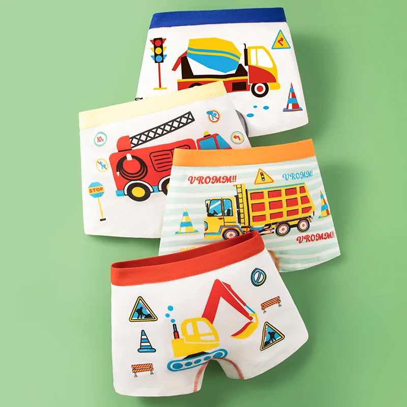 Boy Pure Cotton Boxers Kids Colorful Underwear Cute Design Baby Boy Underpants Size M-3XL For Weight 10-45kgs Boy thumbnail 3