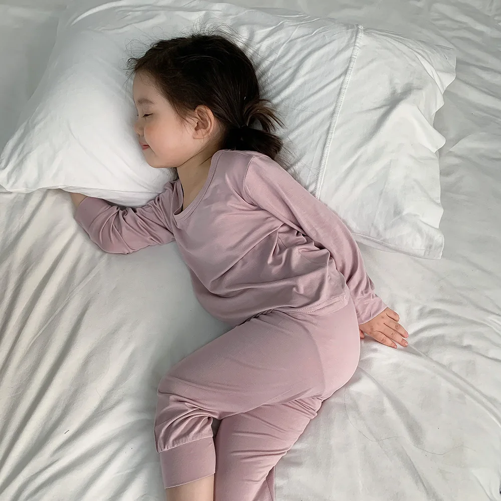 Kids Underwear Pajamas Sets 2pcs Korean Style Cotton High Quality Child Home Sleep Wear Clothes for Baby Girls Boy 1-8 Years Old thumbnail 5