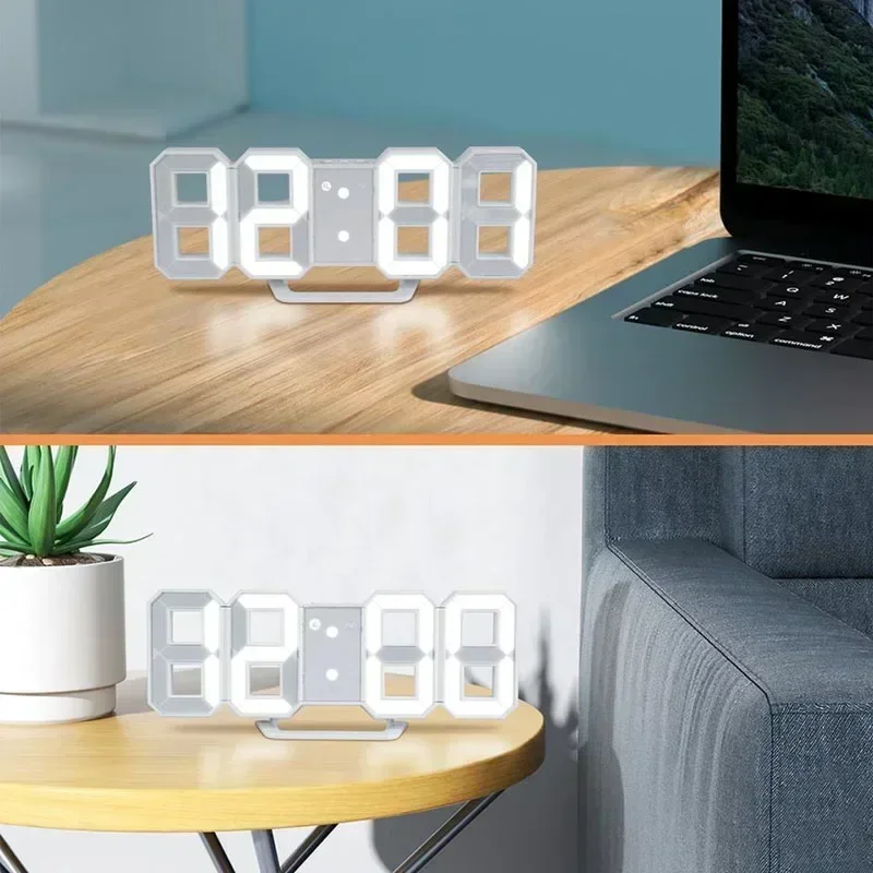 Purchase Products Clock 3D LED Digital Alarm Clock Wall Clock Time/date/temperature For Home/kitchen/office Clocks Decor Garden thumbnail 3