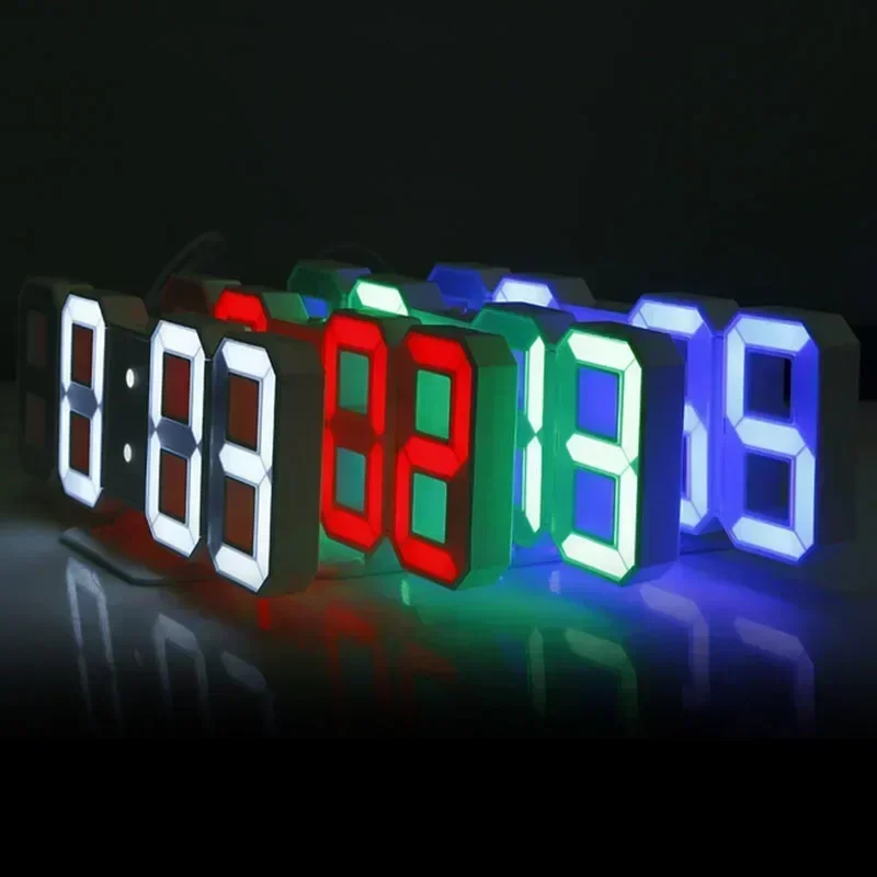 Purchase Products Clock 3D LED Digital Alarm Clock Wall Clock Time/date/temperature For Home/kitchen/office Clocks Decor Garden thumbnail 5