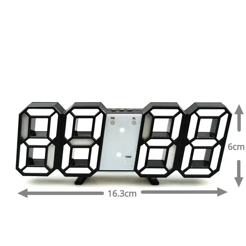 Purchase Products Clock 3D LED Digital Alarm Clock Wall Clock Time/date/temperature For Home/kitchen/office Clocks Decor Garden thumbnail 6