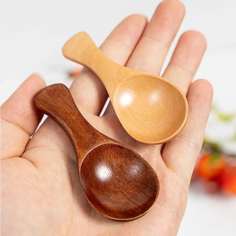 1-10PCS Mini Natural Wooden Spoons Scoop Tea Honey Coffee Condiment Salt Sugar Spoon Cooking Tools Household Kitchen Gadgets thumbnail 4