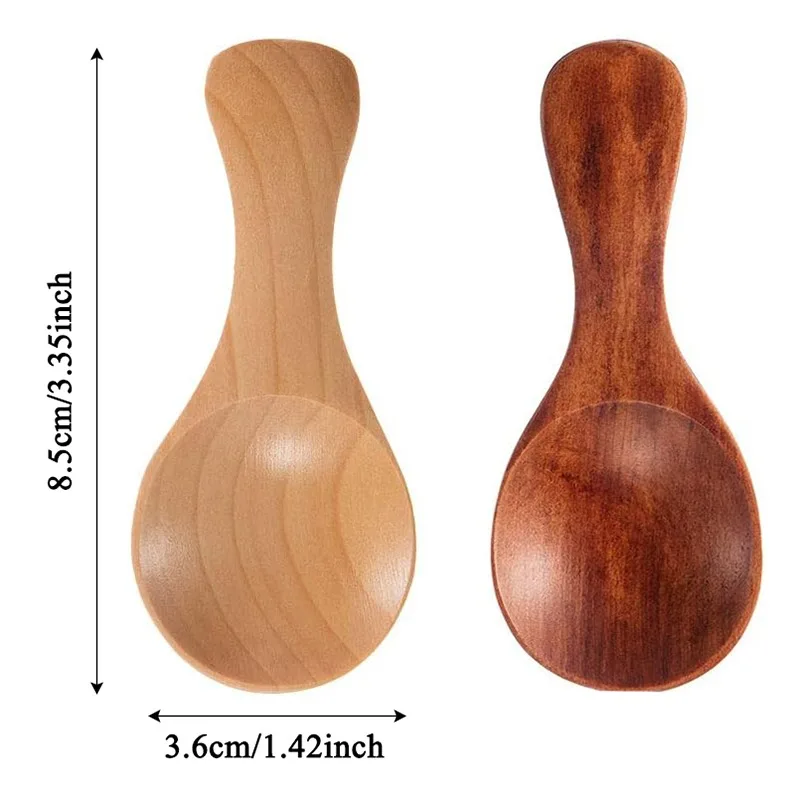 1-10PCS Mini Natural Wooden Spoons Scoop Tea Honey Coffee Condiment Salt Sugar Spoon Cooking Tools Household Kitchen Gadgets thumbnail 6