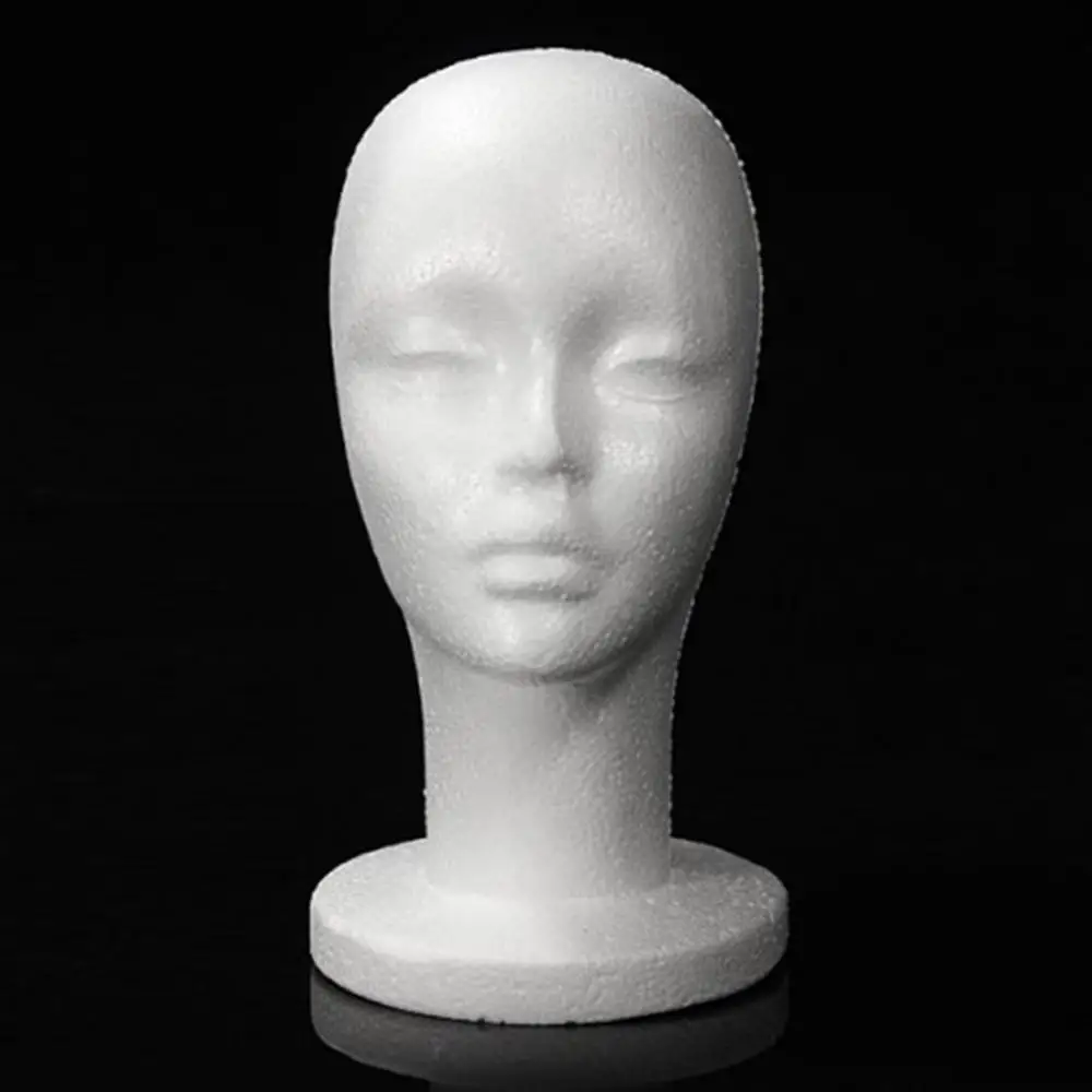 Fashion Female White Foam Mannequin Hat Cap Wig Women Head Display Holder Model Training Head Mannequins thumbnail 4