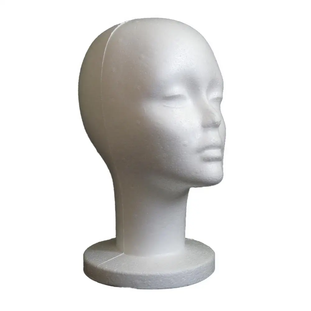 Fashion Female White Foam Mannequin Hat Cap Wig Women Head Display Holder Model Training Head Mannequins thumbnail 2