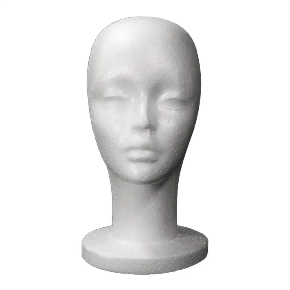 Fashion Female White Foam Mannequin Hat Cap Wig Women Head Display Holder Model Training Head Mannequins thumbnail 3