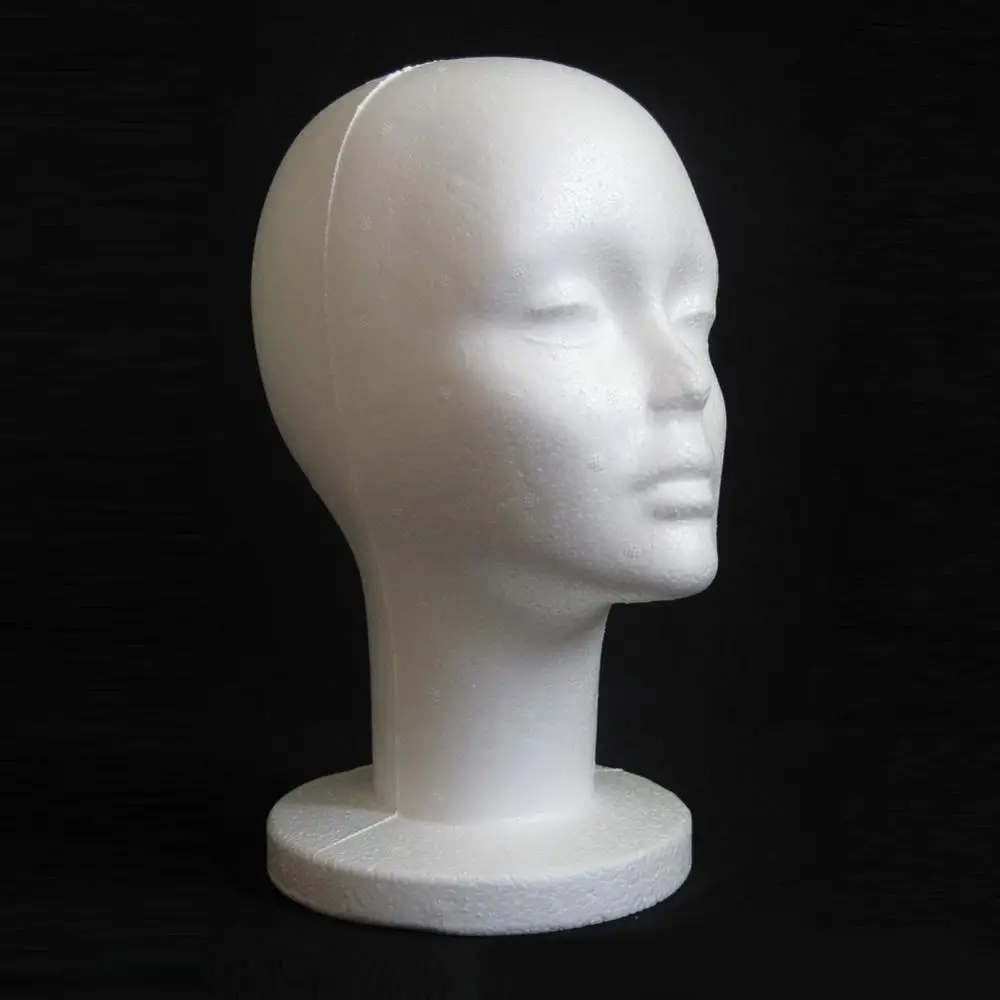 Fashion Female White Foam Mannequin Hat Cap Wig Women Head Display Holder Model Training Head Mannequins thumbnail 6