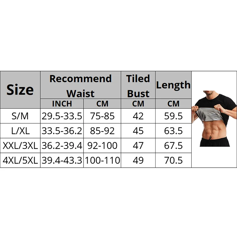 Men Sauna Sweat Shirt Hot Polymer Corset Compression Waist Trainer Shirt Workout Tank Top Weight Loss Body Shaper Slimming Vest thumbnail 6