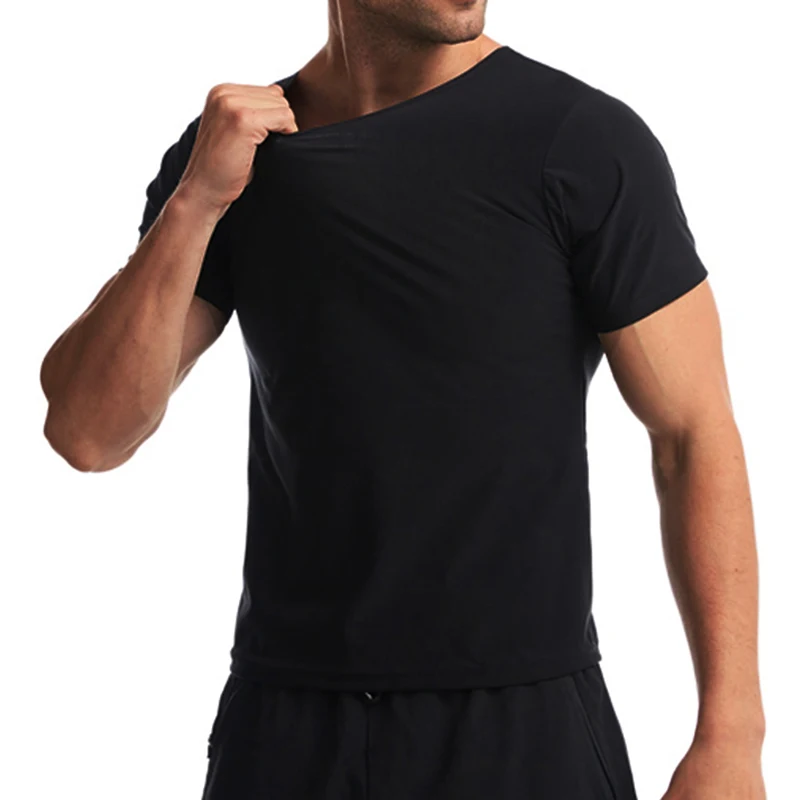 Men Sauna Sweat Shirt Hot Polymer Corset Compression Waist Trainer Shirt Workout Tank Top Weight Loss Body Shaper Slimming Vest thumbnail 2