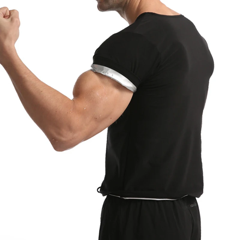 Men Sauna Sweat Shirt Hot Polymer Corset Compression Waist Trainer Shirt Workout Tank Top Weight Loss Body Shaper Slimming Vest thumbnail 3