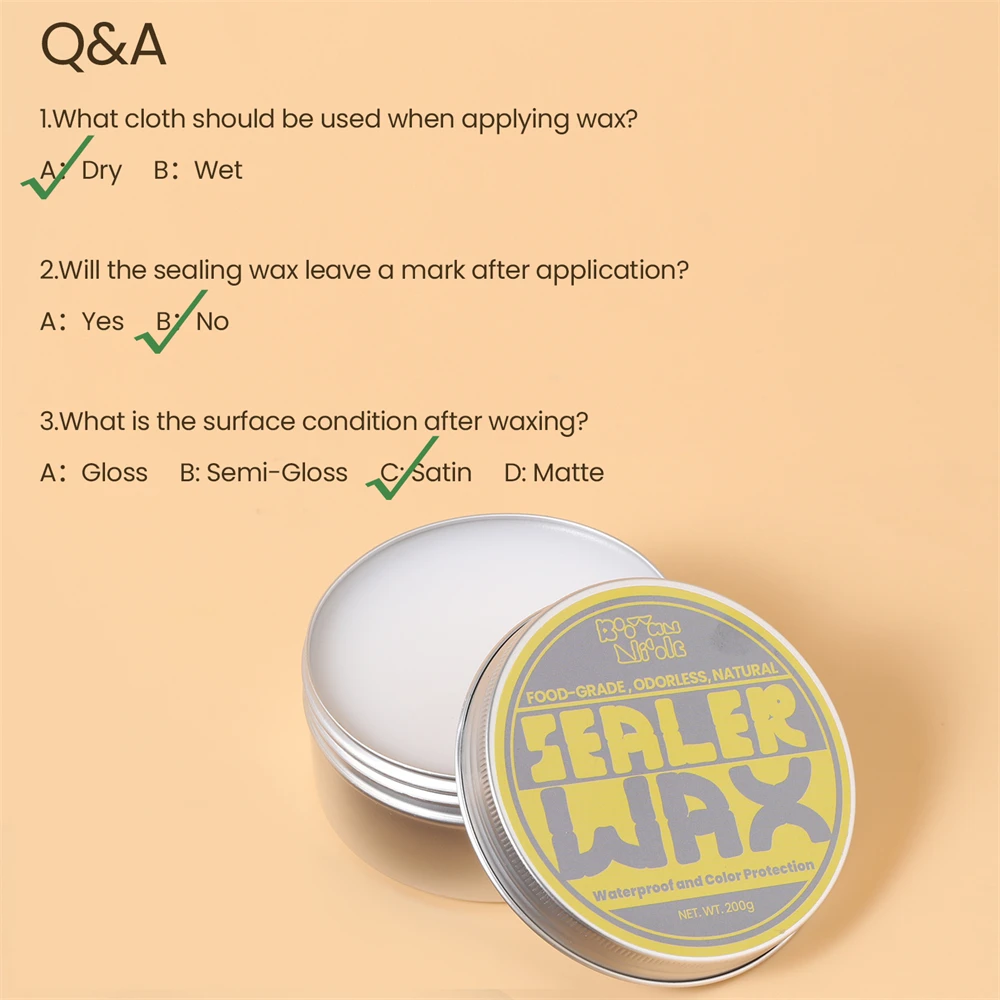 Natural Food Grade Sealer Wax Sets for Jesmonite Concrete Gypsum Plaster Sealing Wax Waterproof Coating With Sponge And Towel thumbnail 6