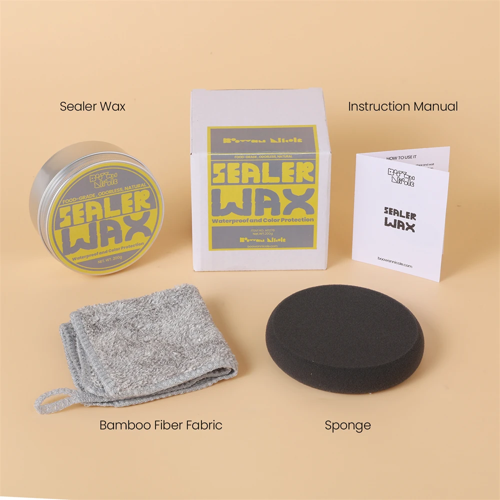Natural Food Grade Sealer Wax Sets for Jesmonite Concrete Gypsum Plaster Sealing Wax Waterproof Coating With Sponge And Towel thumbnail 2