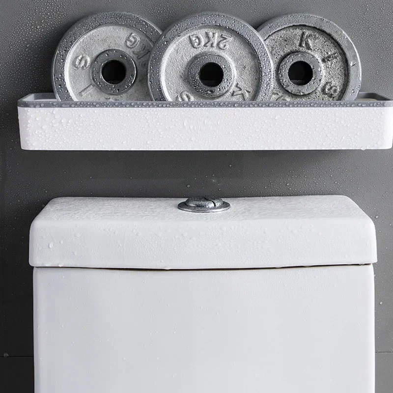 Wall Hanging Toilet Bathroom Storage Cabinet Rack Punch Free Multifunctional Artifact Above Toilet Rack Shelf Organizer thumbnail 5