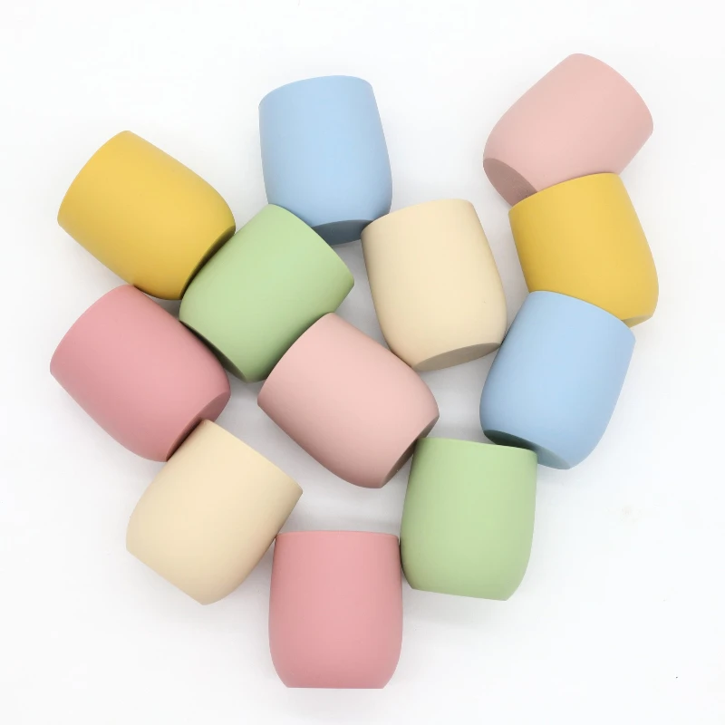 Solid Color Baby Silicone Cup Baby Learn To Drink Cup Kids Feeding Cup Toddler Tableware Drinking Feeding Accessories thumbnail 6