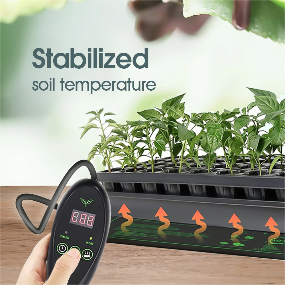 110V/220V Seedling Heating Mat with Temperature Controller Waterproof Nursery Warmth Pad for Plant Hydroponic Seeds Germination thumbnail 6