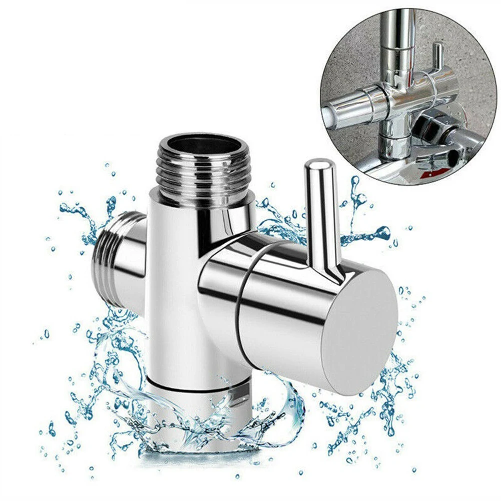 3 Way T-adapter Bath 1/2 Shower Head Mount Valve Diverter ABS Converter For Toilet Bidet Shower Bathroom Kitchen thumbnail 2