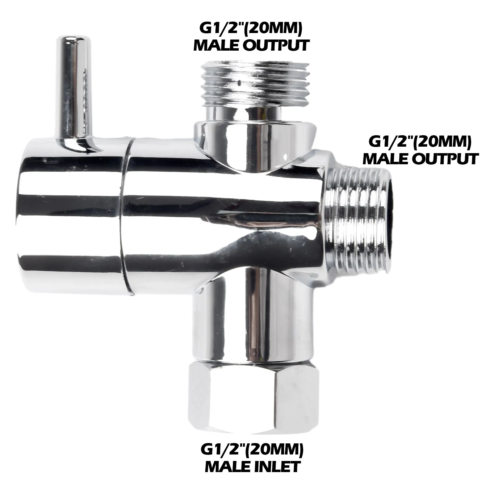 3 Way T-adapter Bath 1/2 Shower Head Mount Valve Diverter ABS Converter For Toilet Bidet Shower Bathroom Kitchen thumbnail 4