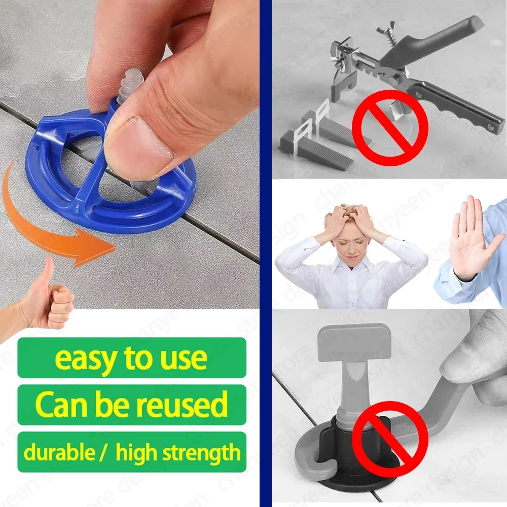 Spiral Ceramic Tile Leveling System Clips Spacers Straps Wadge for Tile Laying Wall Floor Fixing Construction Tools Building thumbnail 5