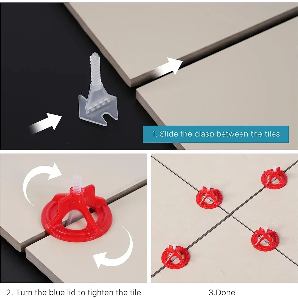 Spiral Ceramic Tile Leveling System Clips Spacers Straps Wadge for Tile Laying Wall Floor Fixing Construction Tools Building thumbnail 3