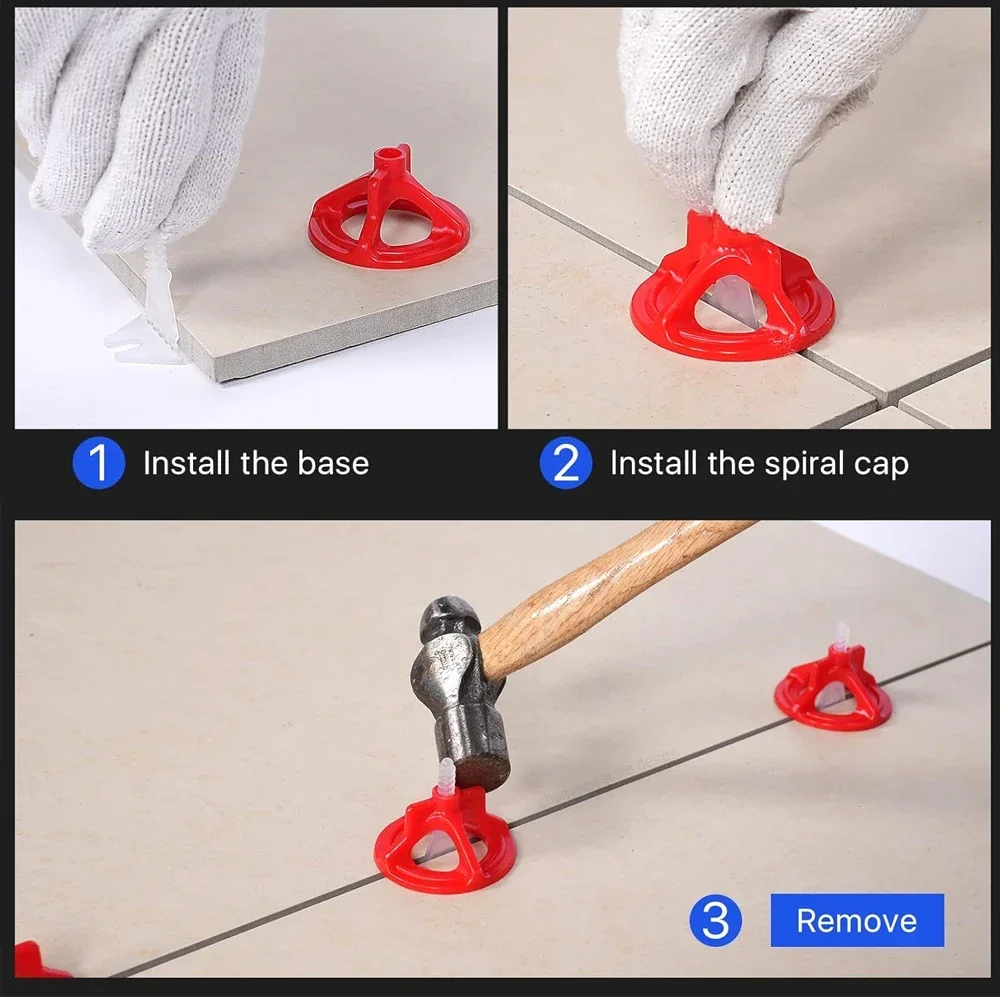 Spiral Ceramic Tile Leveling System Clips Spacers Straps Wadge for Tile Laying Wall Floor Fixing Construction Tools Building thumbnail 4