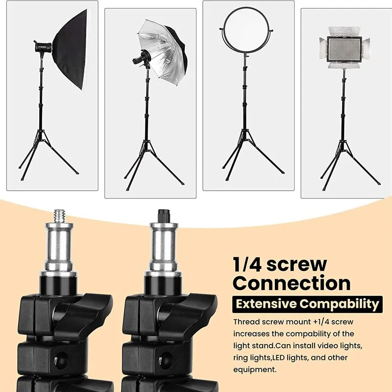 NAGNAHZ 78'' Photographic Lighting Tripod Aluminum Alloy Foldable Portable Light Stand Photography Camera Flash Mount Brackets thumbnail 6