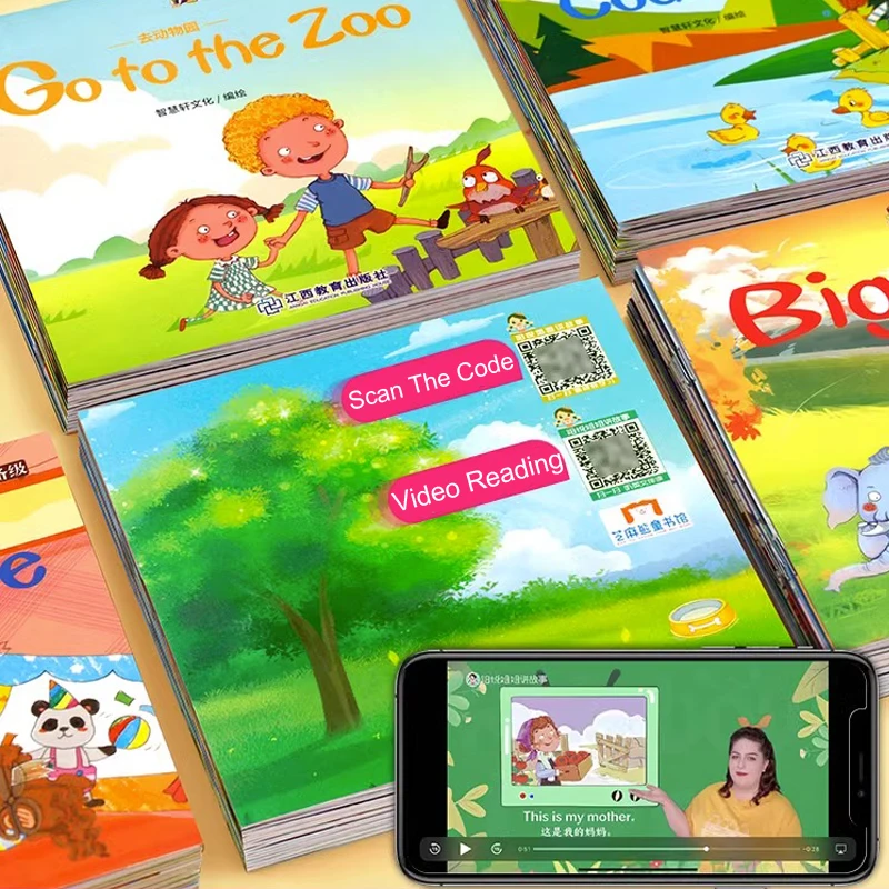 60pcs/Set Video Reading Children's English Early Learning Picture Book Storybook Enlightenment Cognitive Tale Bedtime Story thumbnail 4