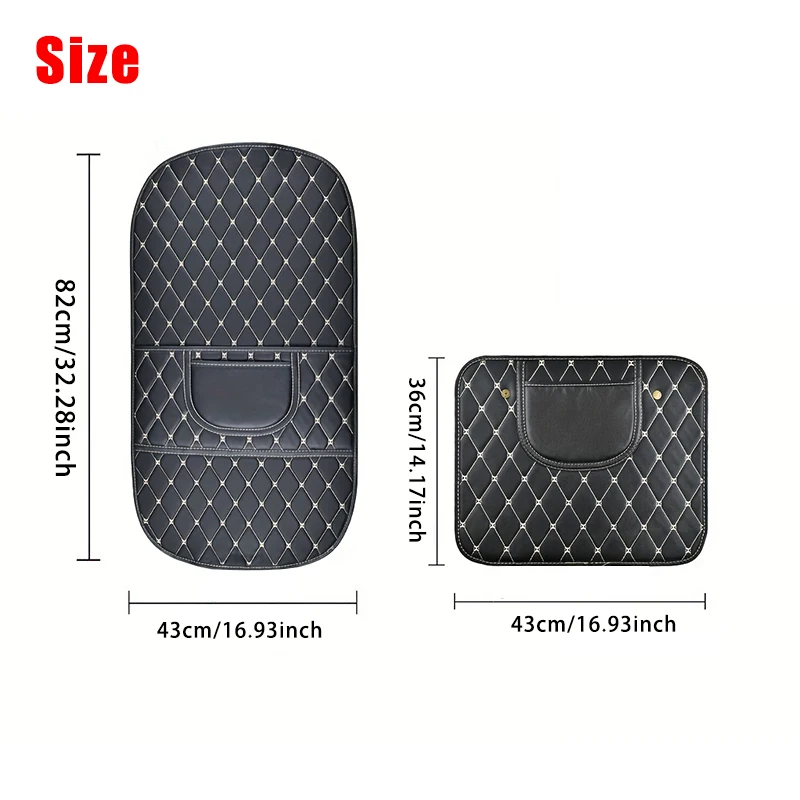 1Pc PU Leather Car Anti-Kick Mats Auto Seat Back Protector Cover For Children Kids Car Back Seat Anti-Dirty Pad Car  Accessories thumbnail 2
