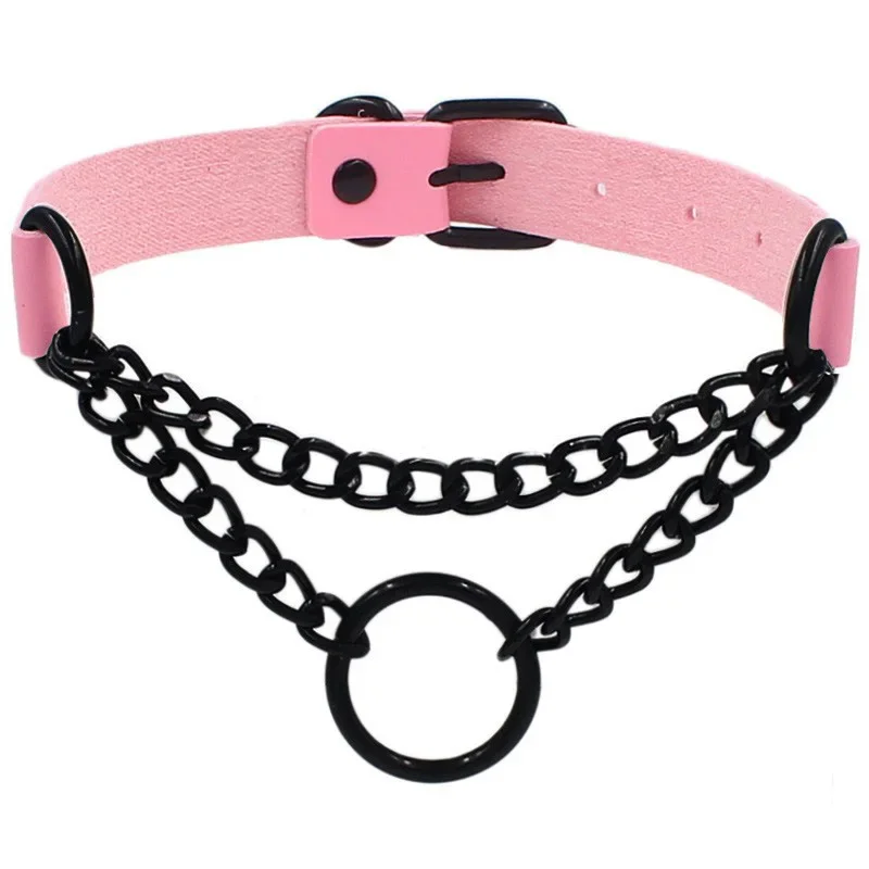 Sexy PU Leather Chokers Bdsm Necklace Punk Accessories Goth Collar Harness Bondage Cosplay Rave Collar For Women thumbnail 4