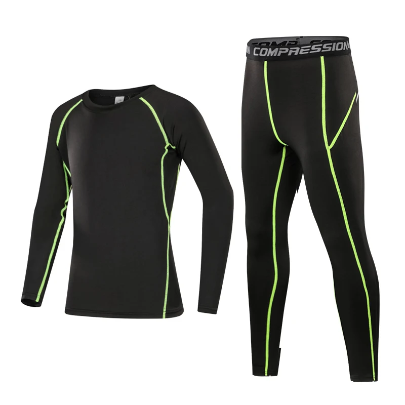 Kids Fitness Tracksuits Youth Warm Pants Tops Underwear Tight Sports Clothes for Boys Compression Running Basketball Sportswear thumbnail 5