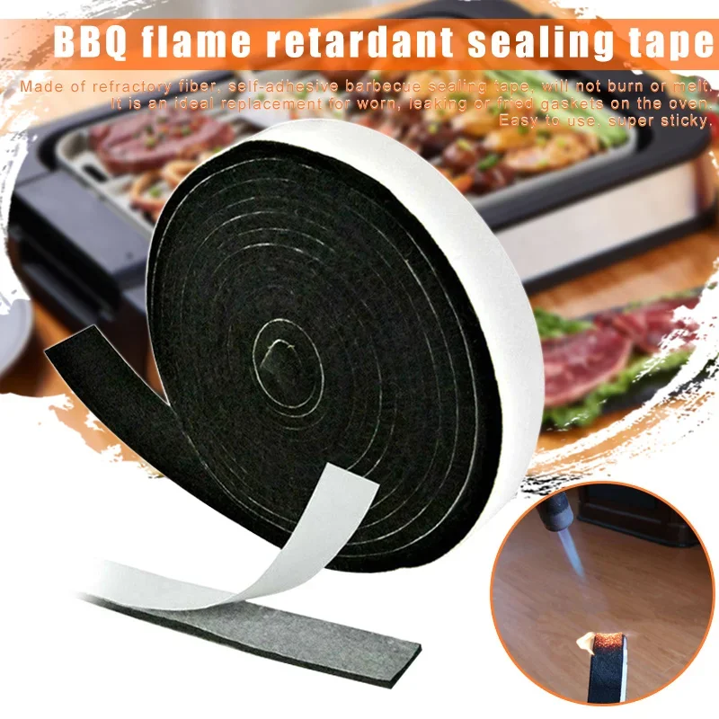High Temp Grill Gasket Replacement Fit Kamado BBQ Smoker Gasket Accessories Flame retardant sealing tape thumbnail 2
