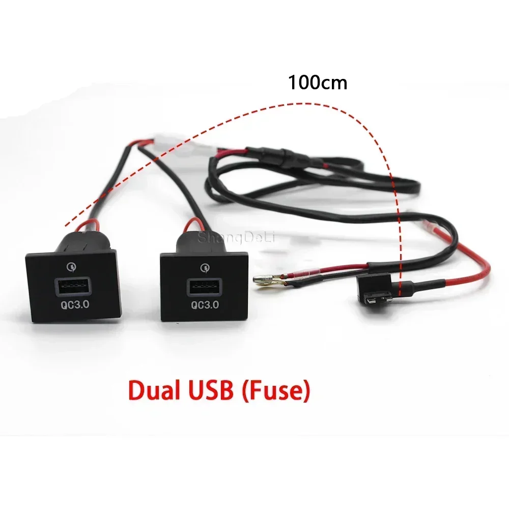 12V/24V Car Phone Charger Socket Double QC3.0 Type C PD USB Charging Port Power Adapter For Ford Focus 2004-2011 mk2 Accessories thumbnail 3
