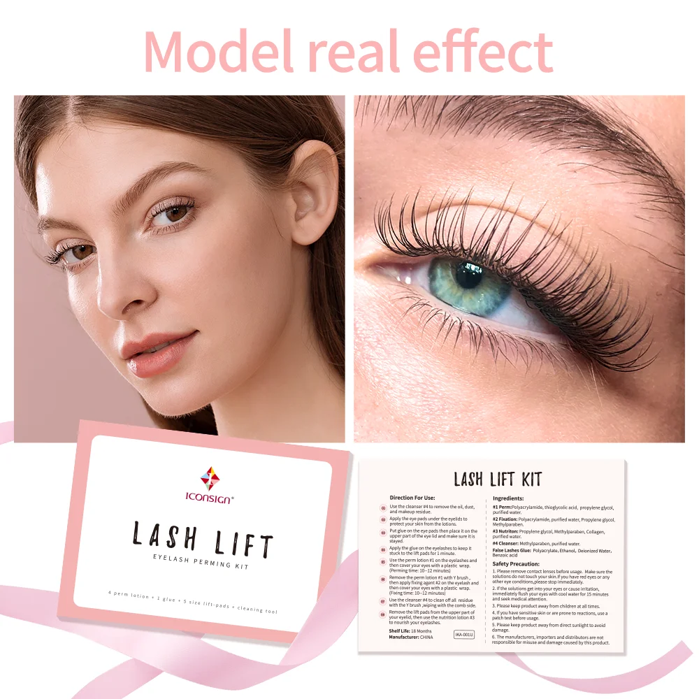 ICONSIGN Lash Lift Kit Keratin Eyelash Perm Set Lifting Eyelash Lasting Curled 6 to 8 Weeks Eyelash Makeup Salon Beauty thumbnail 6