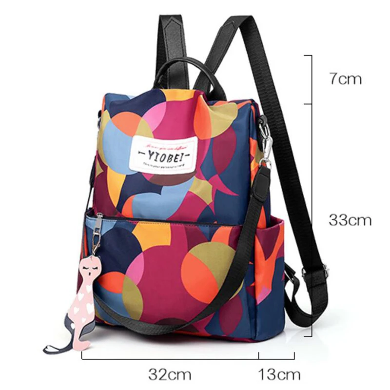 Quality Waterproof Oxford Backpack, Women High Capacity Anti-theft Travel Daypack, Casual Rucksack, Multi-use Shoulder Bags thumbnail 4