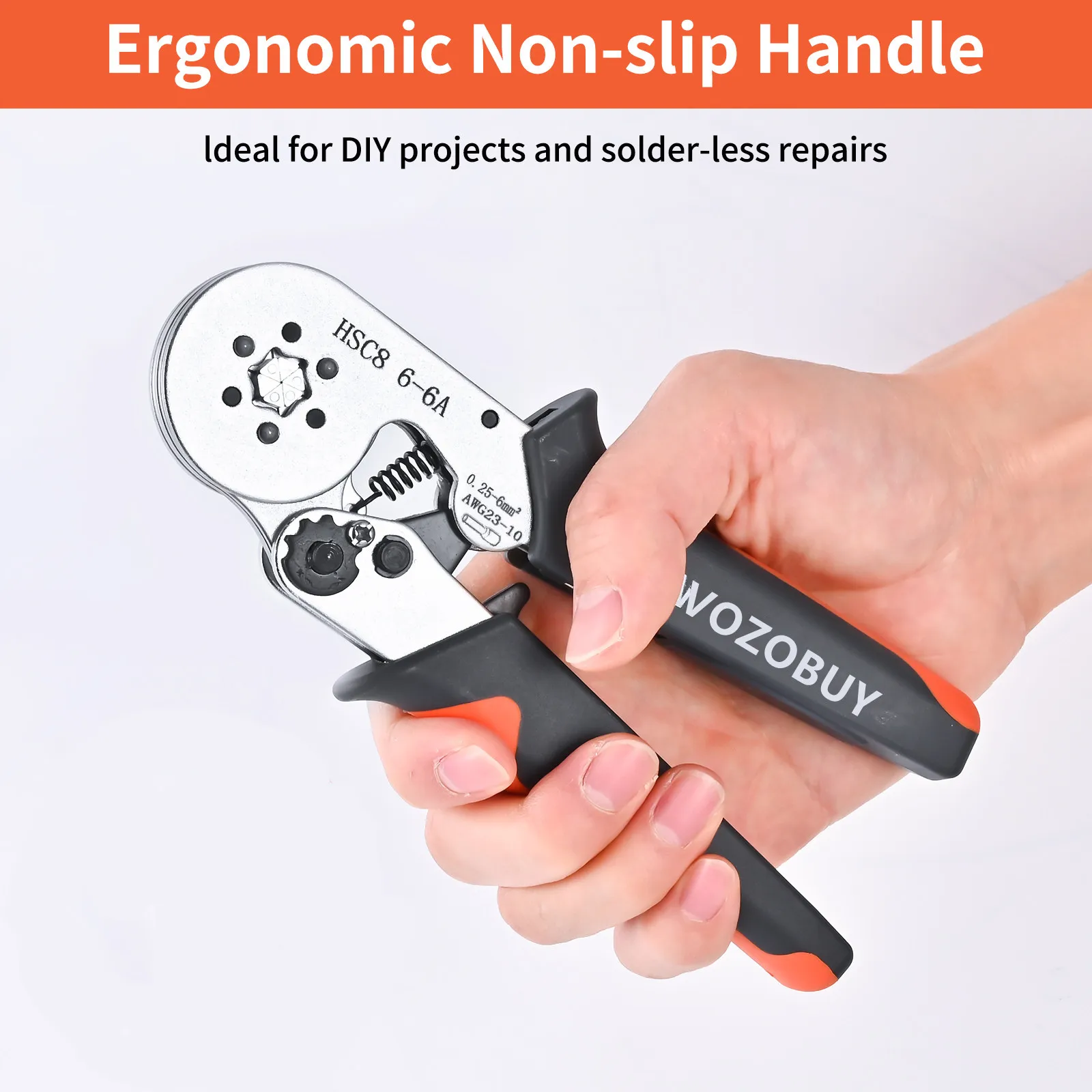 Ferrule Sleeves Terminal Crimping Tools Mini Electrical Pliers HSC8 6-4/6-6(0.25-10mm²/0.25-6mm²) Wire Connection Repair Clamp thumbnail 6