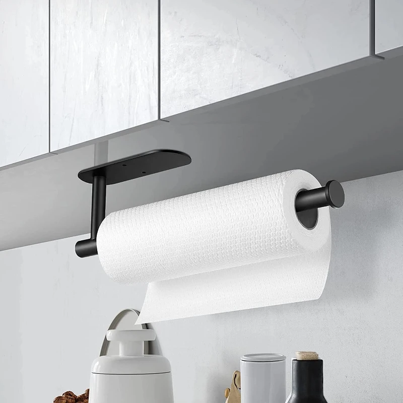 Adhesive Toilet Paper Holder Stainless Steel Wall Mount Kitchen Roll Towel Rack Napkin Dispenser Absorbent Stand Tissue Hanger thumbnail 2
