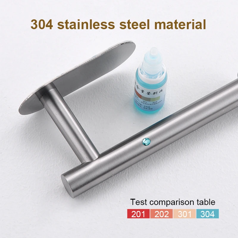Adhesive Toilet Paper Holder Stainless Steel Wall Mount Kitchen Roll Towel Rack Napkin Dispenser Absorbent Stand Tissue Hanger thumbnail 6