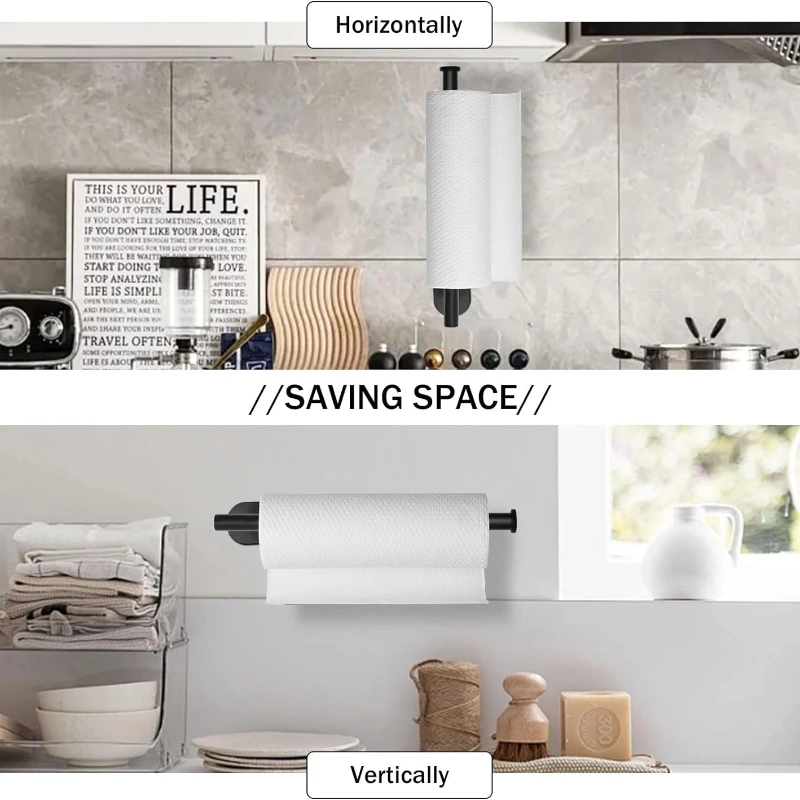 Adhesive Toilet Paper Holder Stainless Steel Wall Mount Kitchen Roll Towel Rack Napkin Dispenser Absorbent Stand Tissue Hanger thumbnail 5