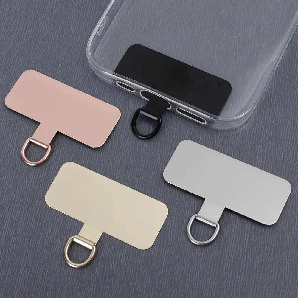 3/2/1Pcs Stainless Steel Hanging Clip Anti-Lost Metal Phone Lanyard Tether Tab Card Ultra Thin Cell Phone Sling Piece Patch thumbnail 2