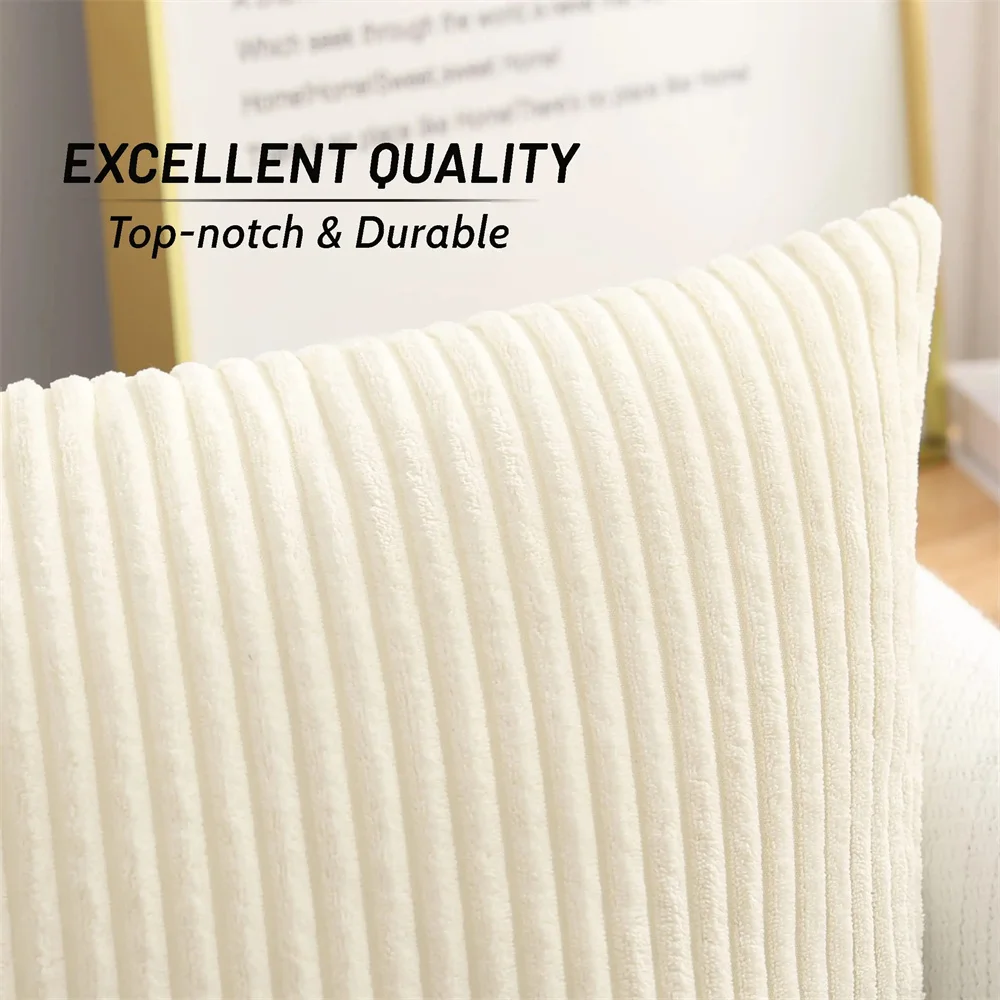 Olanly Corduroy Cushion Cover 45x45 Soft Fluffy Strip Pillow Cover 50x50 Luxury Decorative Home Pillow Case For Sofa Living Room thumbnail 4