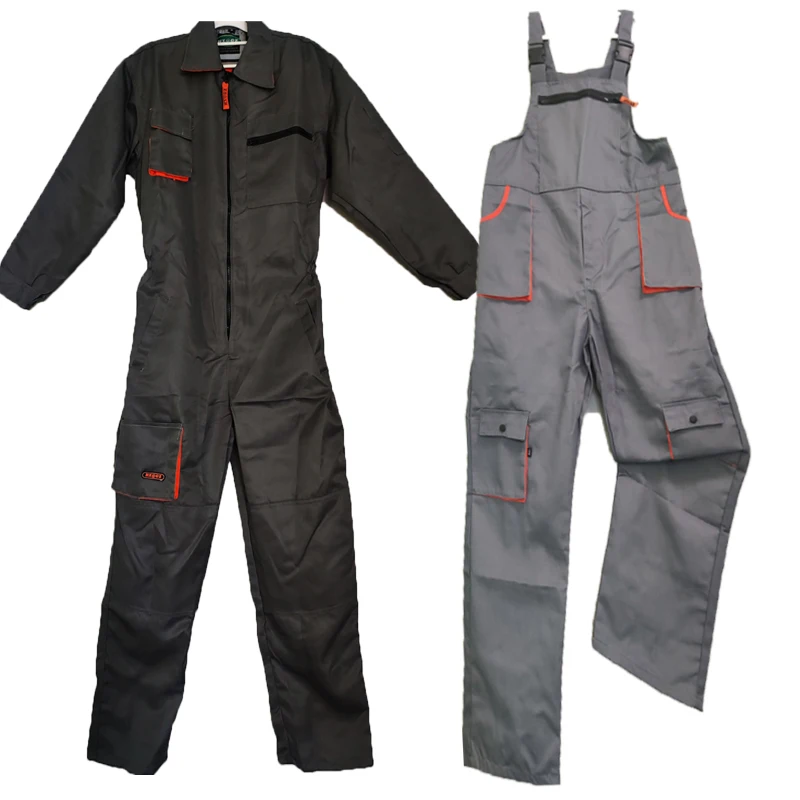 New Men's Long-Sleeved Overalls Overalls Zipper Pocket Jumpsuit Jumpsuit Fashion Labor Casual Work Clothes Plus Size S-4xl