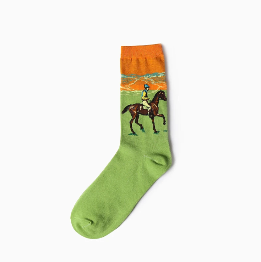 1 Pair Autumn Winter Retro Men Socks Couple Socks New Art Van Gogh Mural World Famous Oil Painting Series Funny Socks thumbnail 5