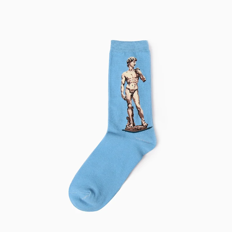1 Pair Autumn Winter Retro Men Socks Couple Socks New Art Van Gogh Mural World Famous Oil Painting Series Funny Socks thumbnail 3