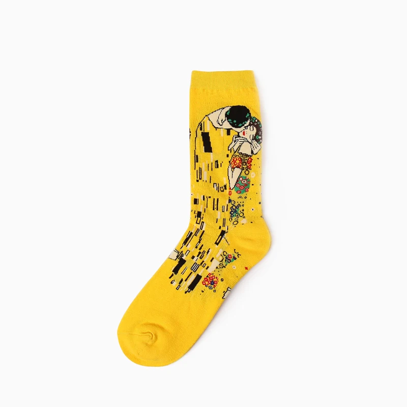 1 Pair Autumn Winter Retro Men Socks Couple Socks New Art Van Gogh Mural World Famous Oil Painting Series Funny Socks thumbnail 4