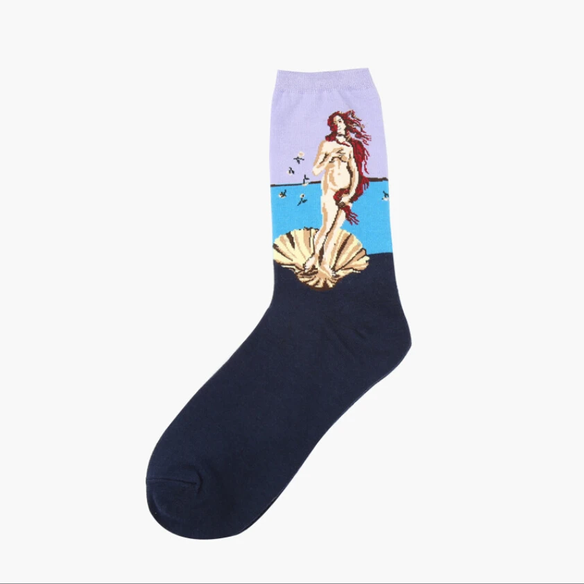 1 Pair Autumn Winter Retro Men Socks Couple Socks New Art Van Gogh Mural World Famous Oil Painting Series Funny Socks thumbnail 6