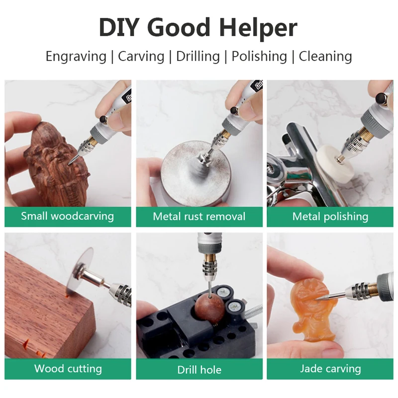 USB Cordless Engraving Pen Woodworking DIY Rotary Tool Kit For Jewelry Metal Glass Mini Wireless Drill Variable Speed thumbnail 5