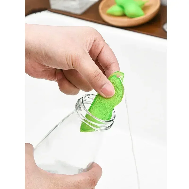 Pea Cleaning Sponge Kitchen Cup Cleaning Brush Coffee Tea Wine Drink Glass Bottle Cleaner Brush Cup Scrubber Cleaning Gadgets thumbnail 3