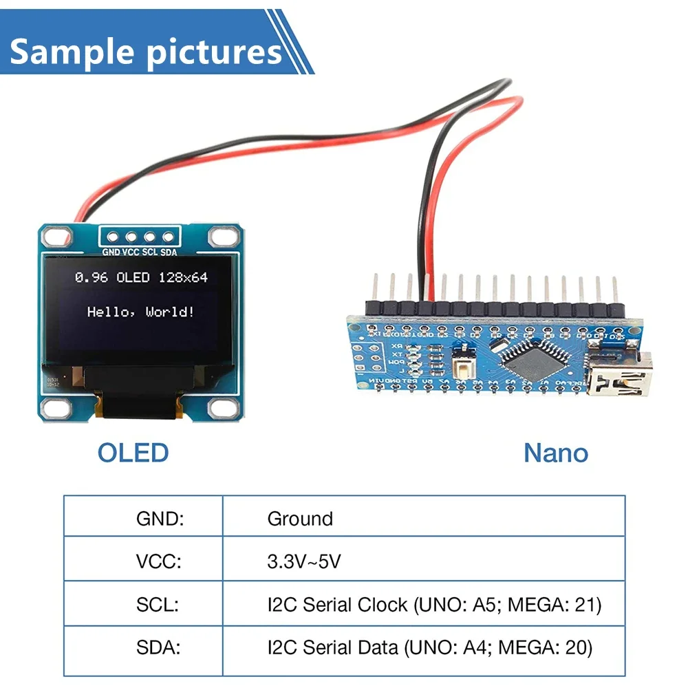 1-10pcs Original 0.96 inch oled IIC Serial White OLED Display Module 128X64 I2C SSD1306 12864 LCD Screen Board For Arduino thumbnail 4