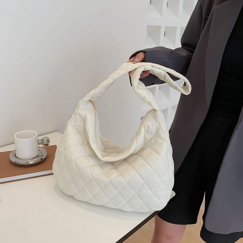 Women's Vintage Nylon Shoulder Underarm Bag Female Casual Waterproof Crossbody Hobo Bags For Lady Quilted Large Capacity Handbag thumbnail 4