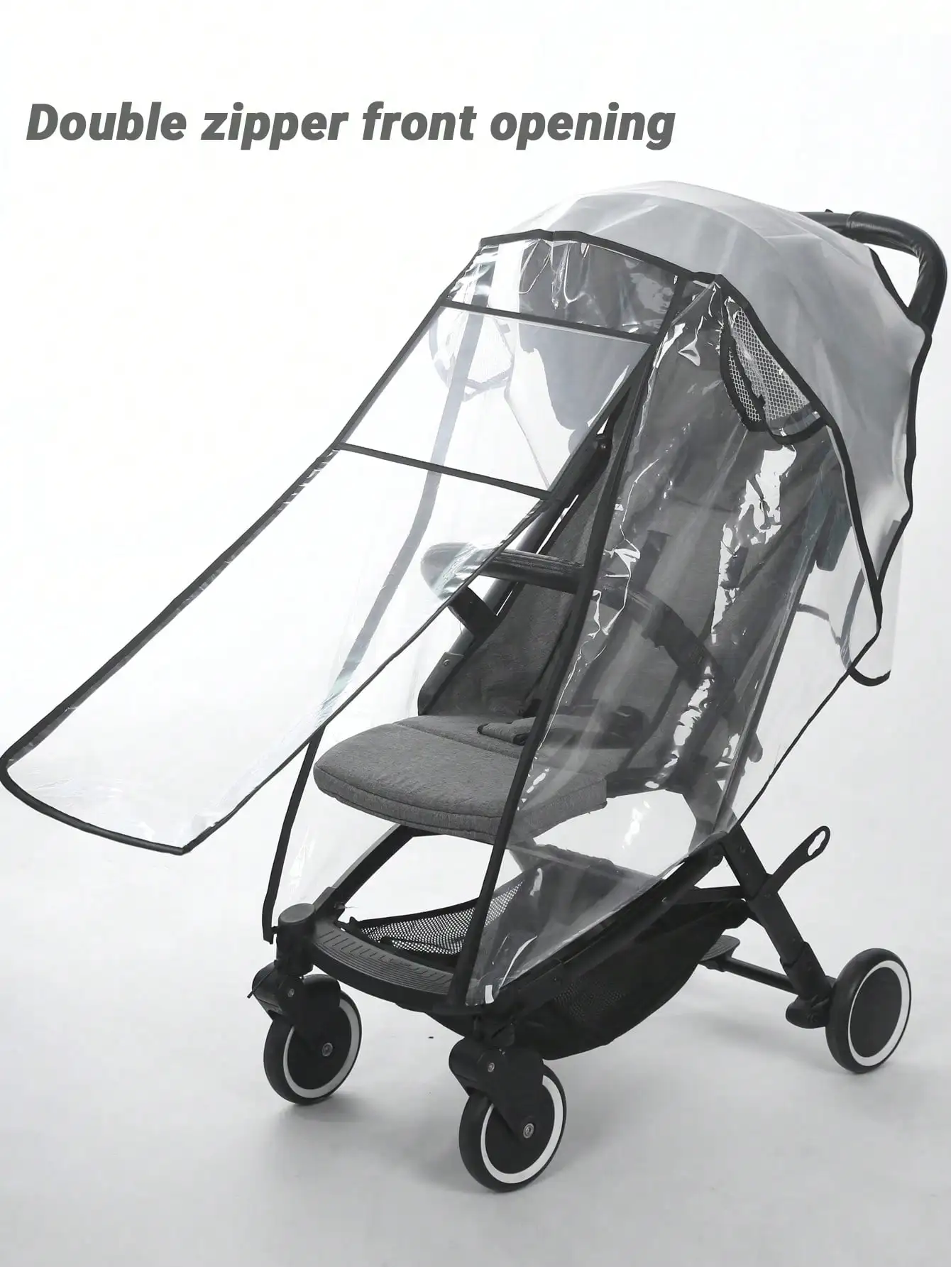 Baby stroller accessories waterproof and rainproof cover transparent windproof and dustproof opened for baby stroller raincoats thumbnail 2